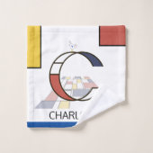 Aangenaam neoplasticisme Art Monogram. Brief C Bad Handdoek (Wasdoekje)