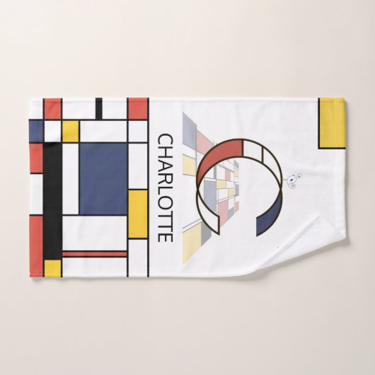 Aangenaam neoplasticisme Art Monogram. Brief C Bad Handdoek (Handdoek)
