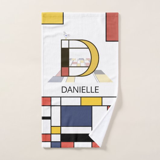 Aangenaam neoplasticisme Art Monogram. Brief D Bad Handdoek (Handdoek)