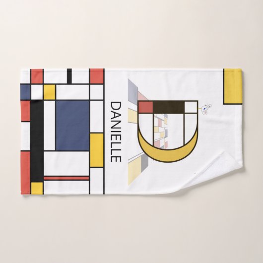 Aangenaam neoplasticisme Art Monogram. Brief D Bad Handdoek (Handdoek)