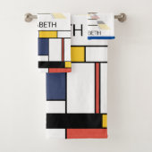 Aangenaam neoplasticisme Art Monogram. Brief E Bad Handdoek (Insitu)