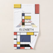 Aangenaam neoplasticisme Art Monogram. Brief E Bad Handdoek (Handdoek)