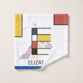 Aangenaam neoplasticisme Art Monogram. Brief E Bad Handdoek (Wasdoekje)