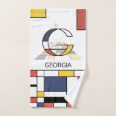 Aangenaam neoplasticisme Art Monogram. Brief G Bad Handdoek (Handdoek)