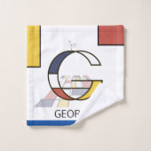 Aangenaam neoplasticisme Art Monogram. Brief G Bad Handdoek (Wasdoekje)