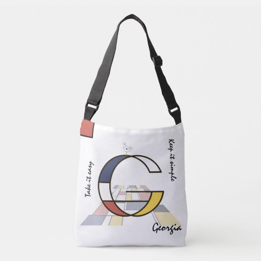 Aangenaam neoplasticisme Art Monogram. Brief G Crossbody Tas (Voorkant)
