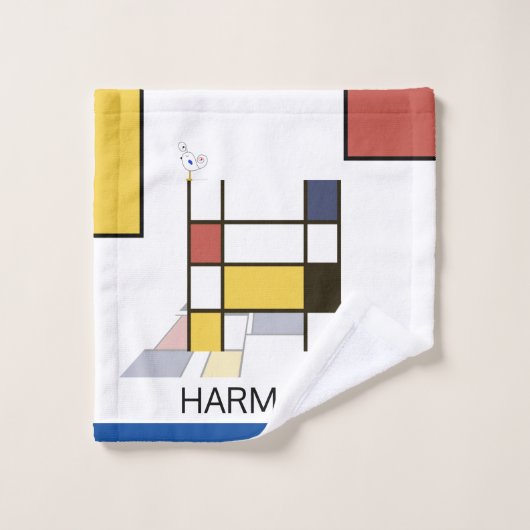 Aangenaam neoplasticisme Art Monogram. Brief H Bad Handdoek (Wasdoekje)