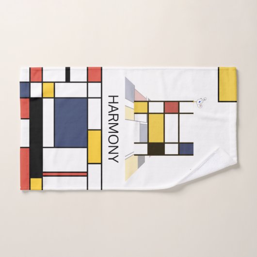 Aangenaam neoplasticisme Art Monogram. Brief H Bad Handdoek (Handdoek)