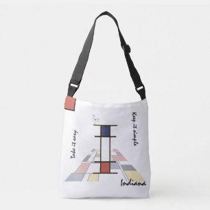 Aangenaam neoplasticisme Art Monogram. Brief I Crossbody Tas