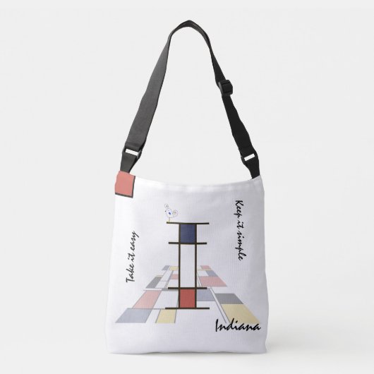 Aangenaam neoplasticisme Art Monogram. Brief I Crossbody Tas (Voorkant)