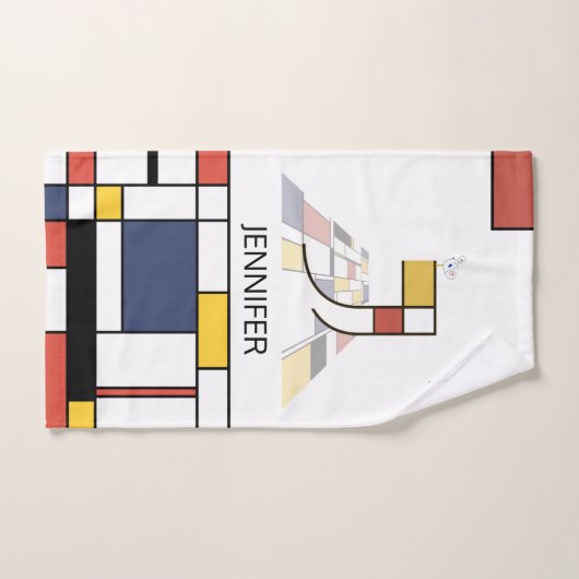 Aangenaam neoplasticisme Art Monogram. Brief J Bad Handdoek (Handdoek)