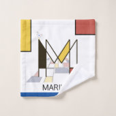 Aangenaam neoplasticisme Art Monogram. Brief M Bad Handdoek (Wasdoekje)