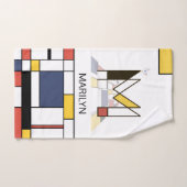 Aangenaam neoplasticisme Art Monogram. Brief M Bad Handdoek (Handdoek)