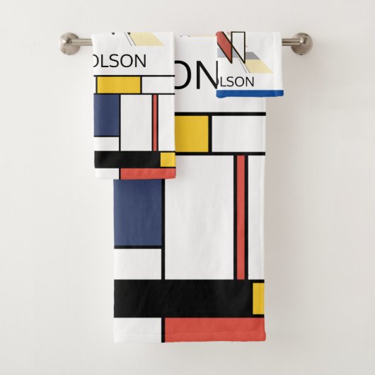 Aangenaam neoplasticisme Art Monogram. Brief N Bad Handdoek (Insitu)