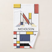 Aangenaam neoplasticisme Art Monogram. Brief N Bad Handdoek (Handdoek)