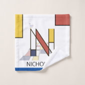 Aangenaam neoplasticisme Art Monogram. Brief N Bad Handdoek (Wasdoekje)