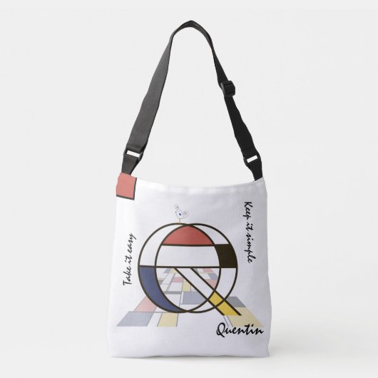 Aangenaam neoplasticisme Art Monogram. Brief Q Crossbody Tas (Voorkant)