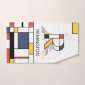 Aangenaam neoplasticisme Art Monogram. Brief R Bad Handdoek (Handdoek)