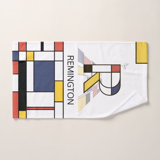 Aangenaam neoplasticisme Art Monogram. Brief R Bad Handdoek (Handdoek)