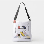 Aangenaam neoplasticisme Art Monogram. Brief R Crossbody Tas (Voorkant)