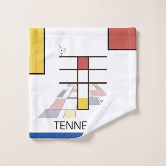 Aangenaam neoplasticisme Art Monogram. Brief T Bad Handdoek (Wasdoekje)