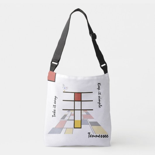 Aangenaam neoplasticisme Art Monogram. Brief T Crossbody Tas (Voorkant)
