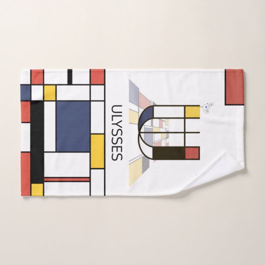 Aangenaam neoplasticisme Art Monogram. Brief U Bad Handdoek (Handdoek)