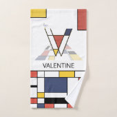 Aangenaam neoplasticisme Art Monogram. Brief V Bad Handdoek (Handdoek)