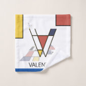 Aangenaam neoplasticisme Art Monogram. Brief V Bad Handdoek (Wasdoekje)