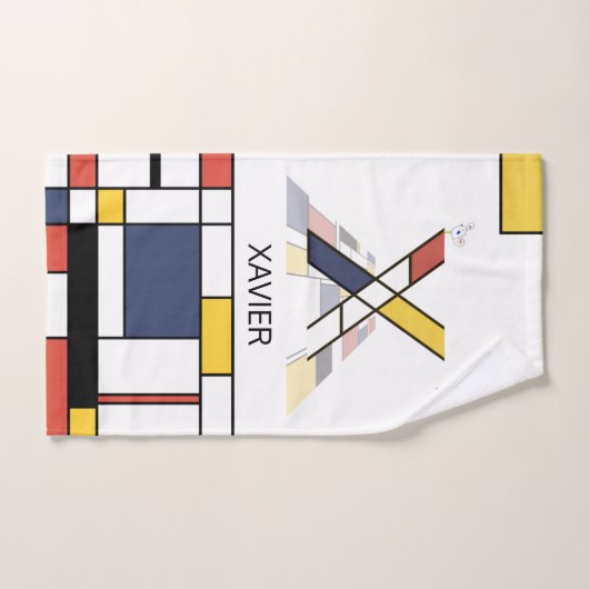 Aangenaam neoplasticisme Art Monogram. Brief X Bad Handdoek (Handdoek)