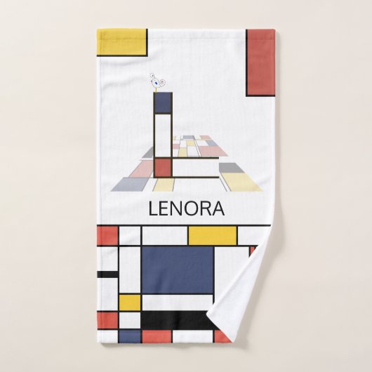 Aangenaam neoplasticisme Art Monogram. Letter L Bad Handdoek (Handdoek)