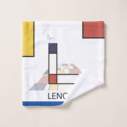 Aangenaam neoplasticisme Art Monogram. Letter L Bad Handdoek (Wasdoekje)