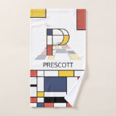 Aangenaam neoplasticisme Art Monogram. Letter P Ba Bad Handdoek (Handdoek)