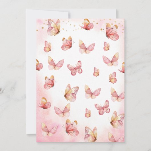 Aangenaam om te ontmoeten u vlinder meisje Baby sh Kaart (Achterkant)