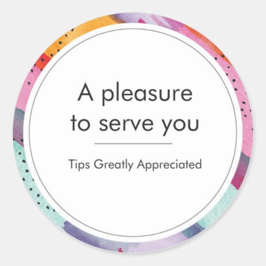 Aangenaam om u te dienen (bezorger) ronde sticker (Voorkant)