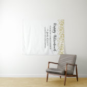 Aangenaam Pensioen Gouden Confetti Script Persoonl Wandkleed (In Situ (horizontaal))