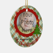 Aangenaam Plaid Baby's eerste kerst Ornament (Rechts)