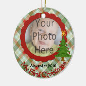 Aangenaam Plaid Baby's eerste kerst Ornament (Links)