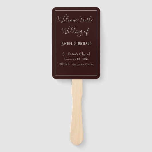 Aangenaam trouwprogramma handwaaier (Voorkant)