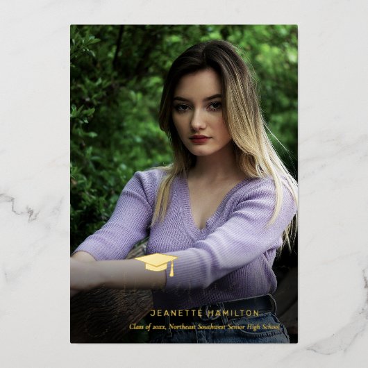 Aangenaam Typografiescript voor/achter Afstuderen Folie Uitnodiging (Voorkant)