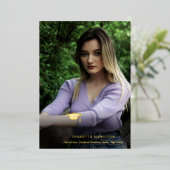 Aangenaam Typografiescript voor/achter Afstuderen Folie Uitnodiging (Staand Voorkant)