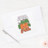 aangenaamste pompoen in de lap grond vierkante sticker (Envelop)