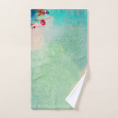 Aangename abstracte bloem waterverfpatroon bad handdoek (Handdoek)