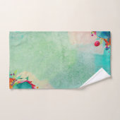 Aangename abstracte bloem waterverfpatroon bad handdoek (Handdoek)