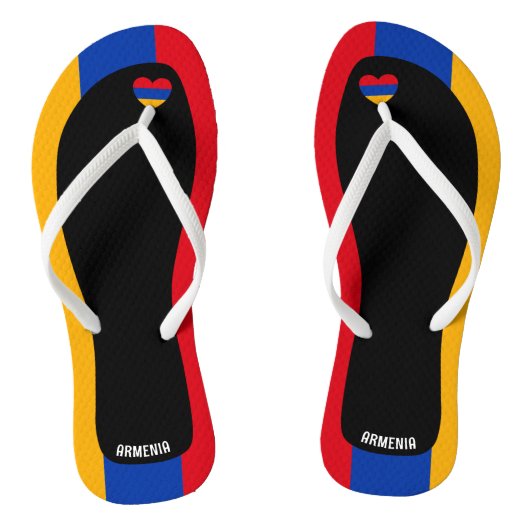 Aangename Armeense vlagkleuren patriottisch Teenslippers (Voetbed)