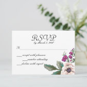 Aangename bloemen RSVP kaartje (Staand voorkant)