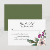 Aangename bloemen RSVP kaartje (Voorkant / Achterkant)