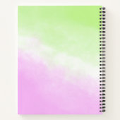 Aangename eenhoorn op groene en Paarse achtergrond Notitieboek (Achterkant)