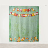 Aangename Friendsgiving Thanksgiving Foto Achtergr Wandkleed (Voorkant)