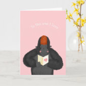Aangename gorilla Valentijnskaart Kaart (Gele Bloem)